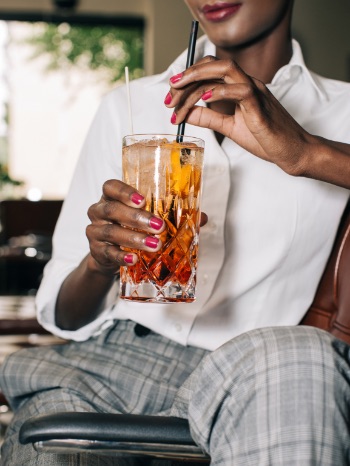 Faraday Park Women with drink