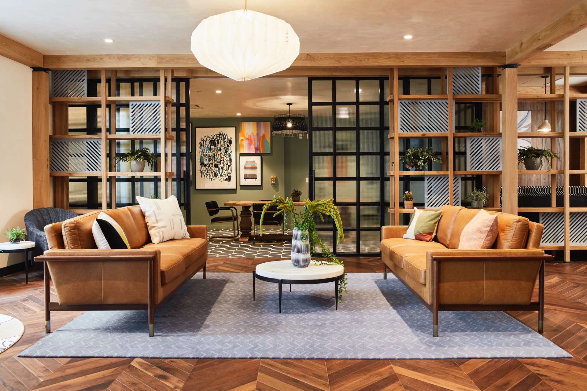 Faraday Park lounge area with modern design and comfortable seating